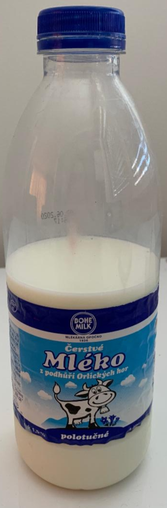 Fotografie - mlieko polotučné čerstvé 1,5% Bohemilk