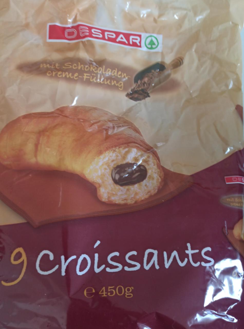 Fotografie - 9 Croissants mit Schokoladencreme-Füllung DeSpar