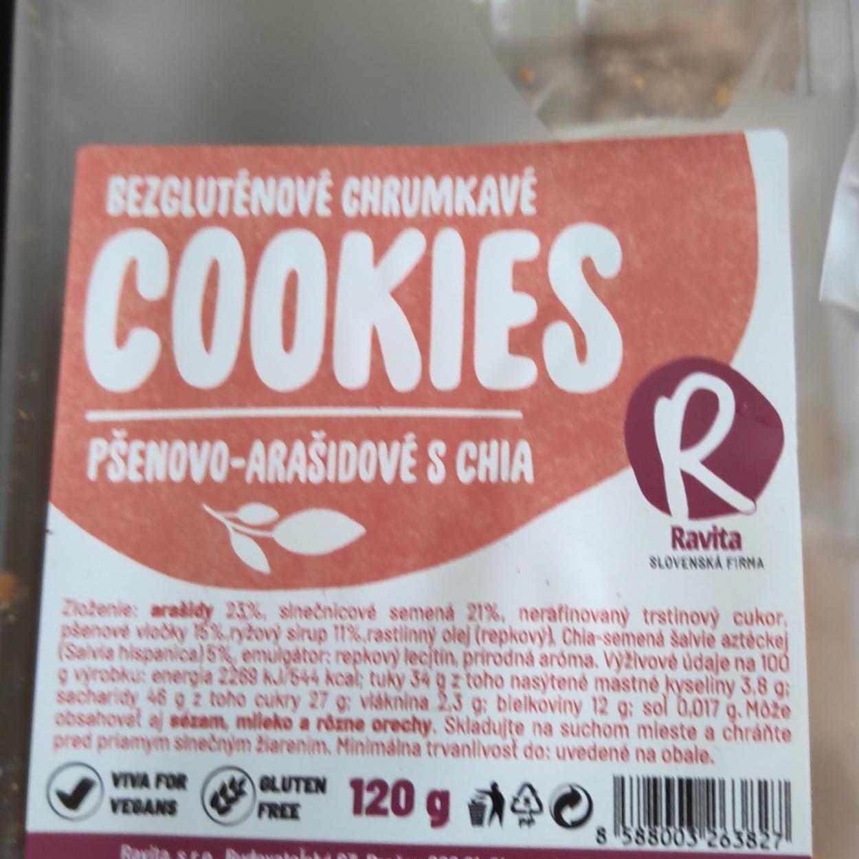 Fotografie - Bezgluténové Cookies pšenovo-arašidové s chia Ravita