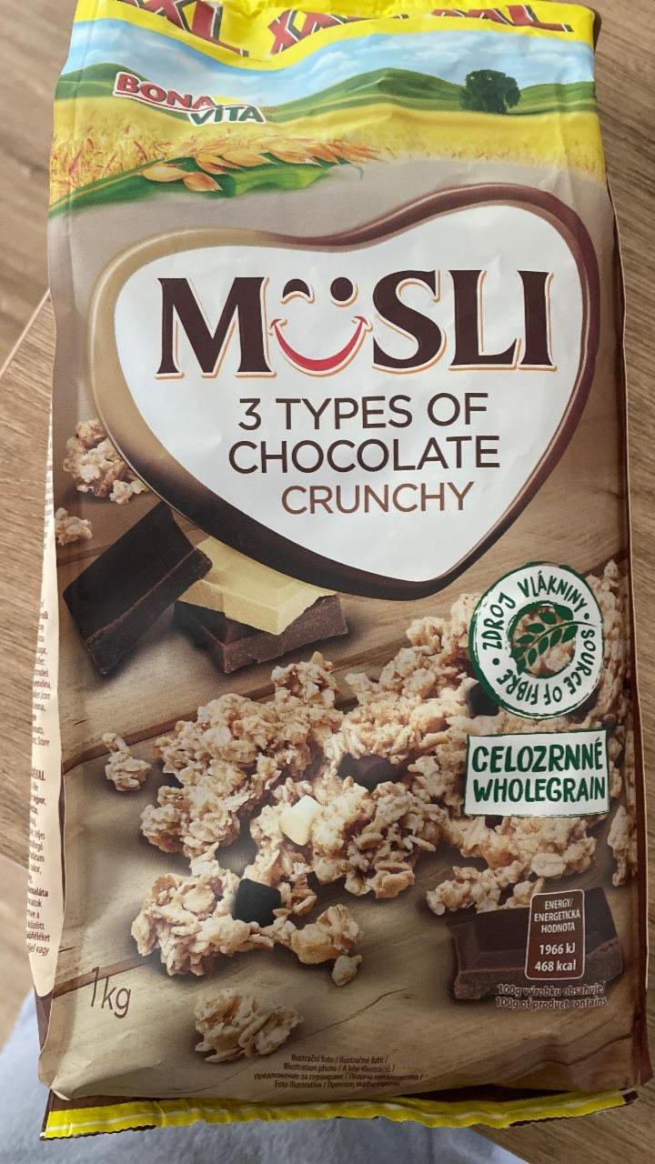 Fotografie - Müsli 3 types of chocolate crunchy Bonavita