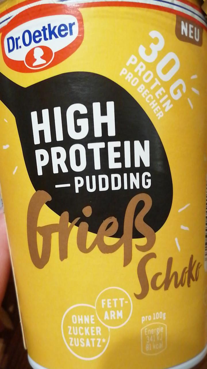 Fotografie - High protein pudding Gries schoko Dr.Oetker