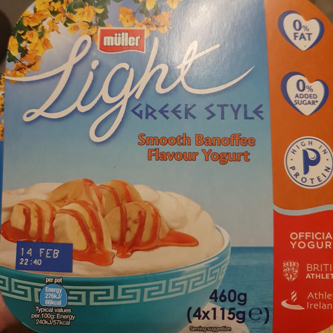 Fotografie - Light Greek Style Smooth Banoffee flavour yogurt Müller