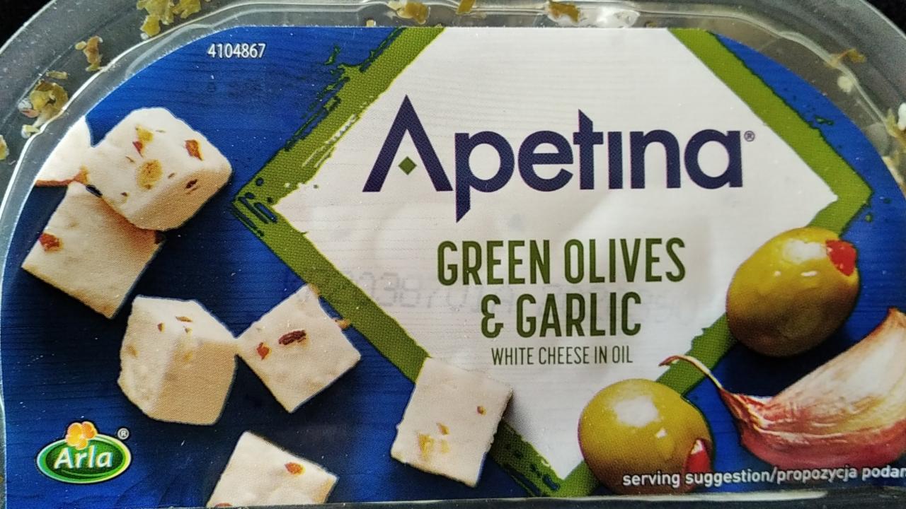 Fotografie - Arla Apetina green olives & garlic snack