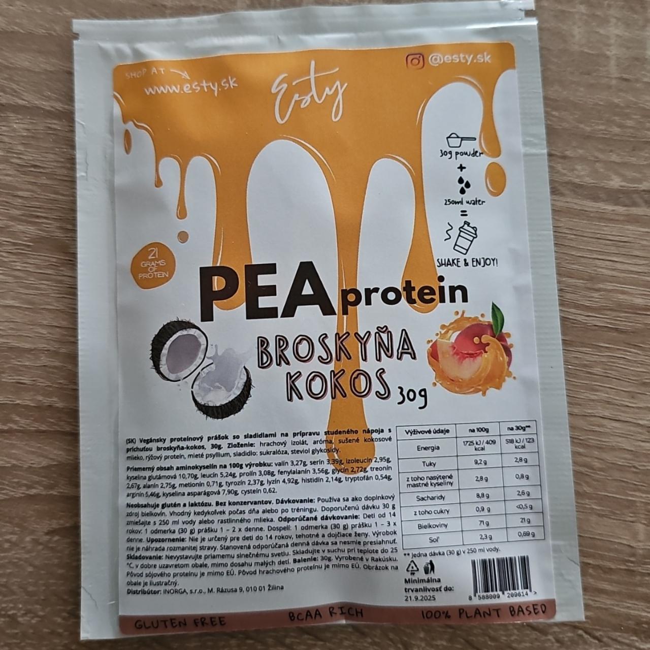 Fotografie - PEA protein Broskyňa Kokos Esty