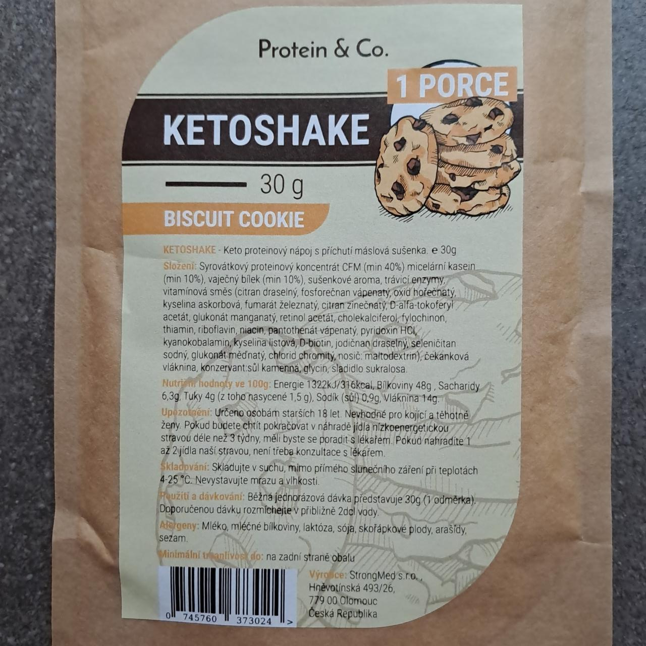 Fotografie - KetoShake Biscuit cookie Protein & Co