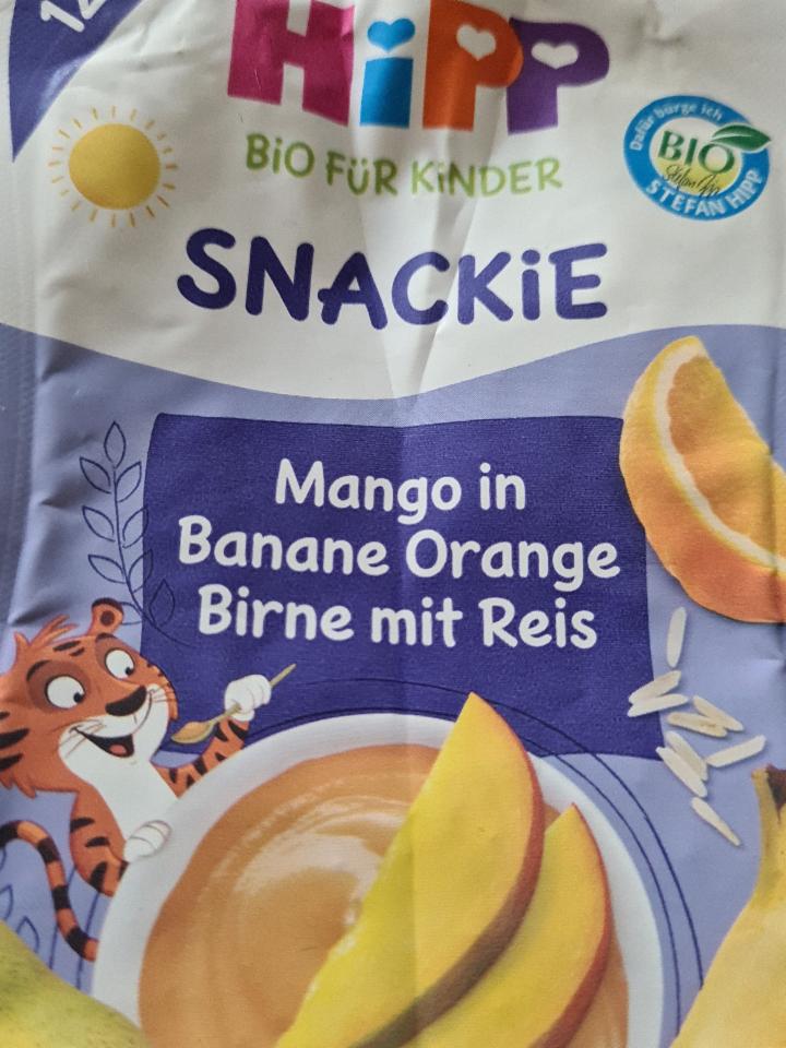Fotografie - Hipp snackie Mango in Banane, Orange, Birne mit Reis