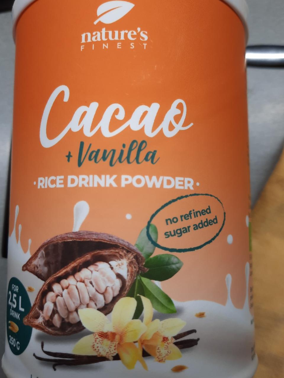 Fotografie - cacao+vanilla rice drink powder nature's finest