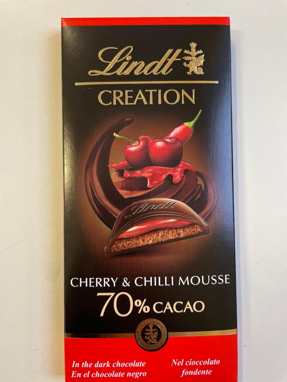 Fotografie - Creation Cherry & Chilli Mousse 70% cacao Lindt