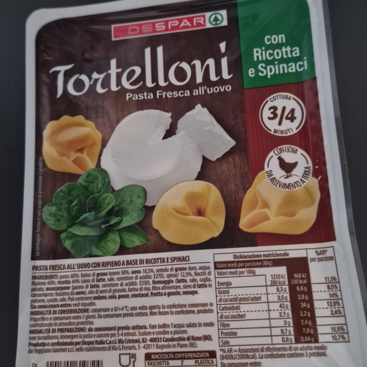 Fotografie - Tortelloni con ricotta e spinaci DeSpar