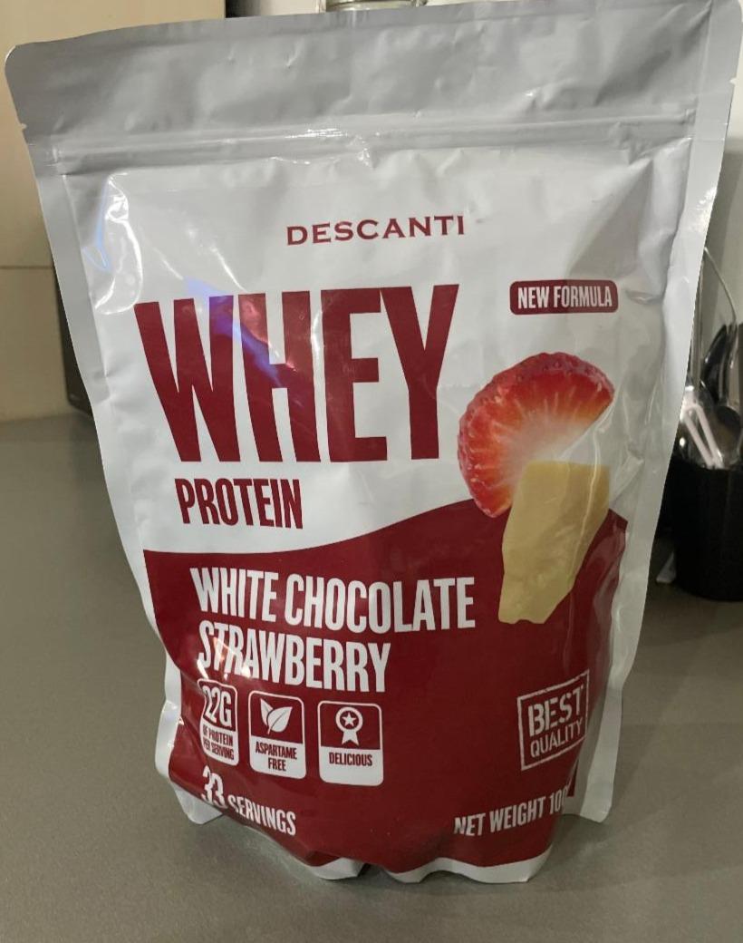 Fotografie - Whey protein White chocolate Strawberry Descanti New formula