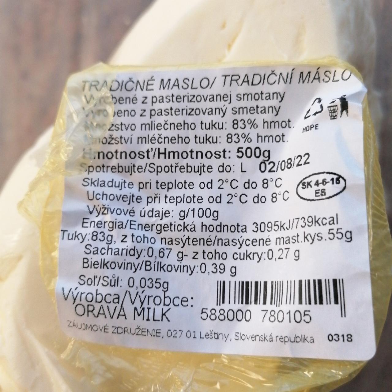 Fotografie - Tradičné maslo ORAVA MILK