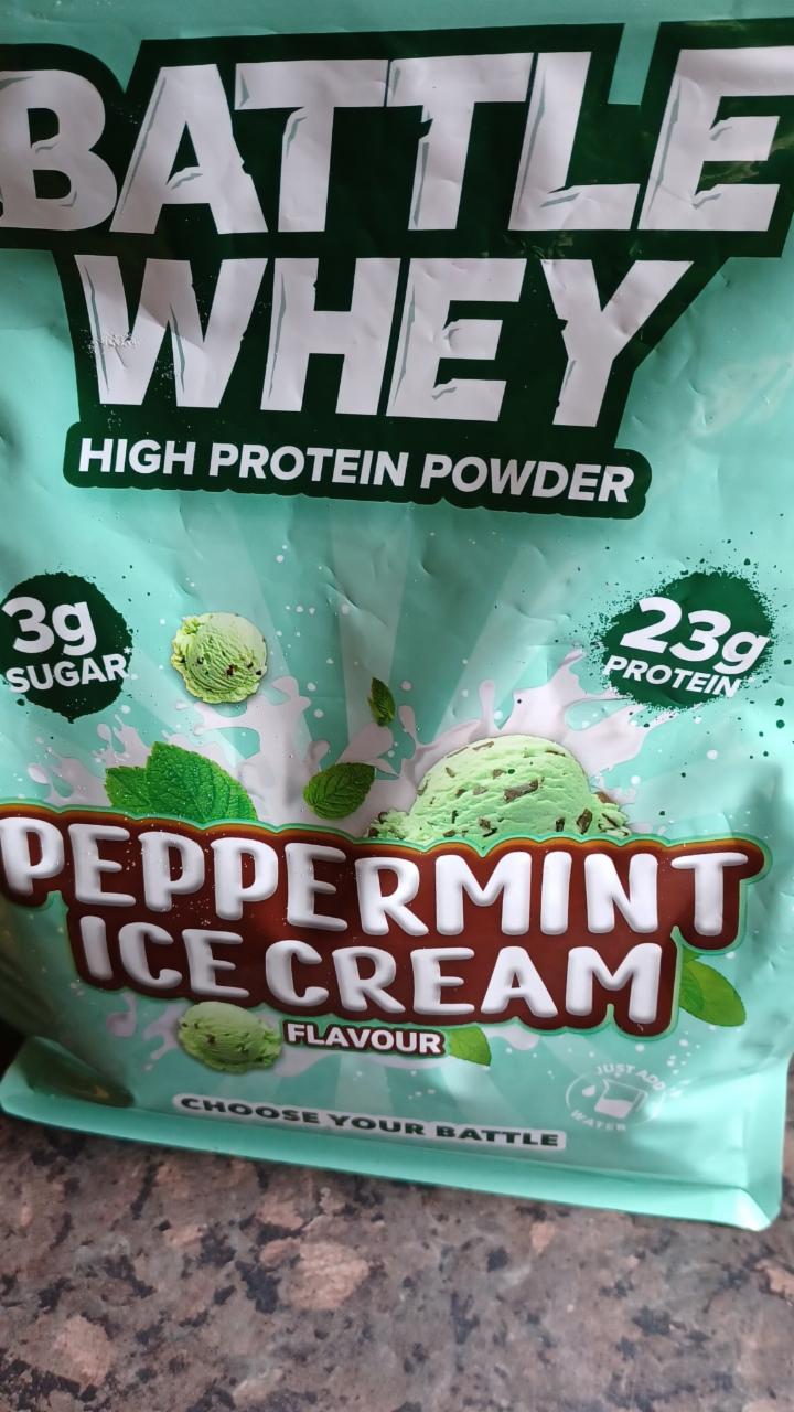 Fotografie - Battle Whey high protein powder peppermint ice cream flavour