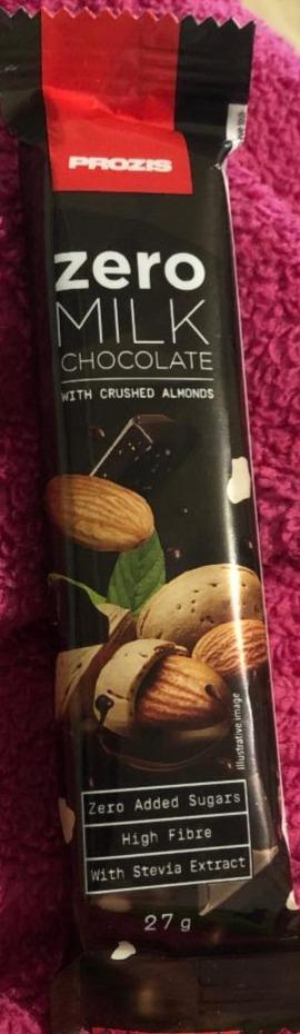 Fotografie - Zero Milk chocolate with Crushed almonds Prozis