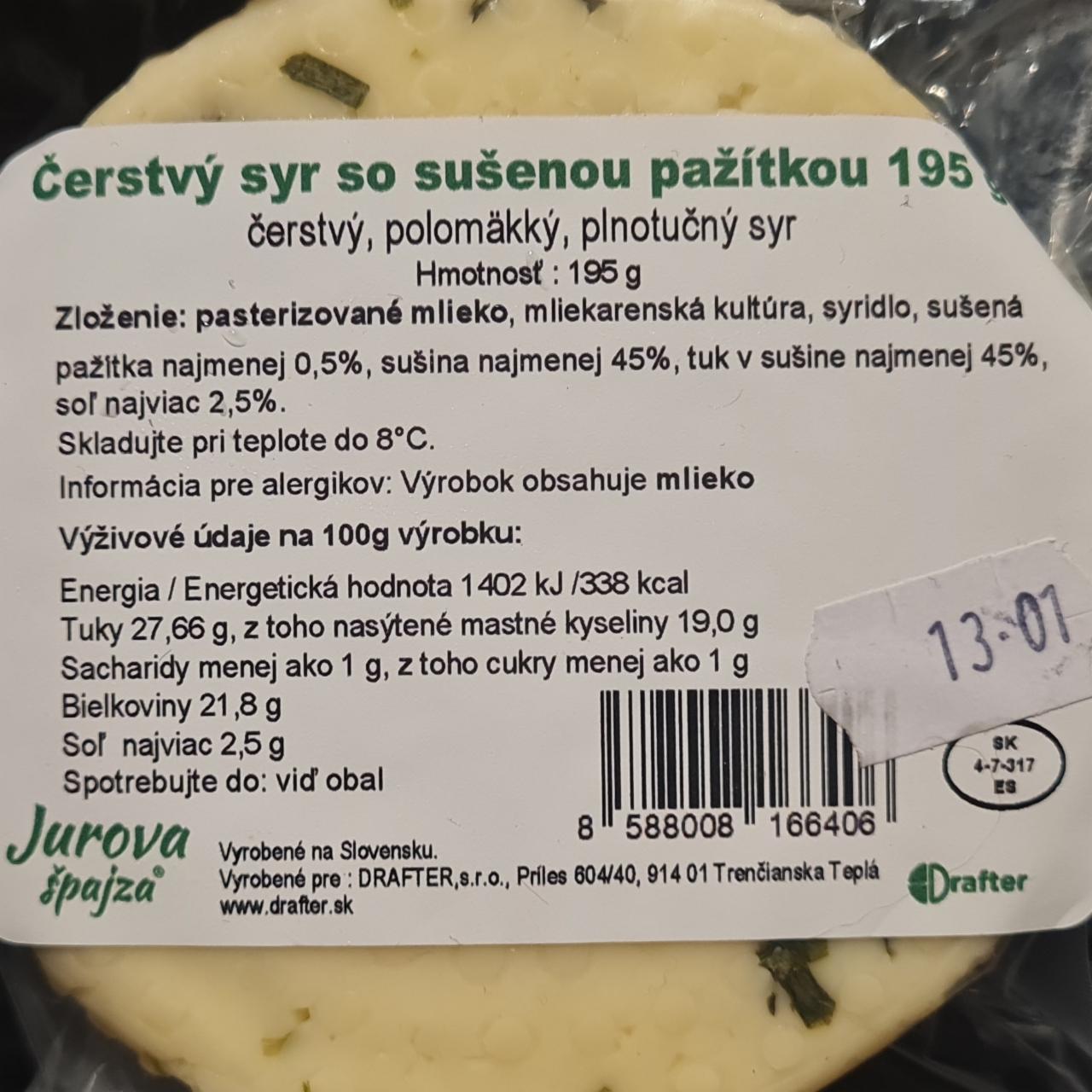 Fotografie - Čerstvý syr so sušenou pažitkou Jurova špajza