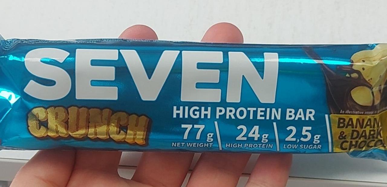 Fotografie - Seven Crunch Hig Protein Bar Banana & Dark chocolate