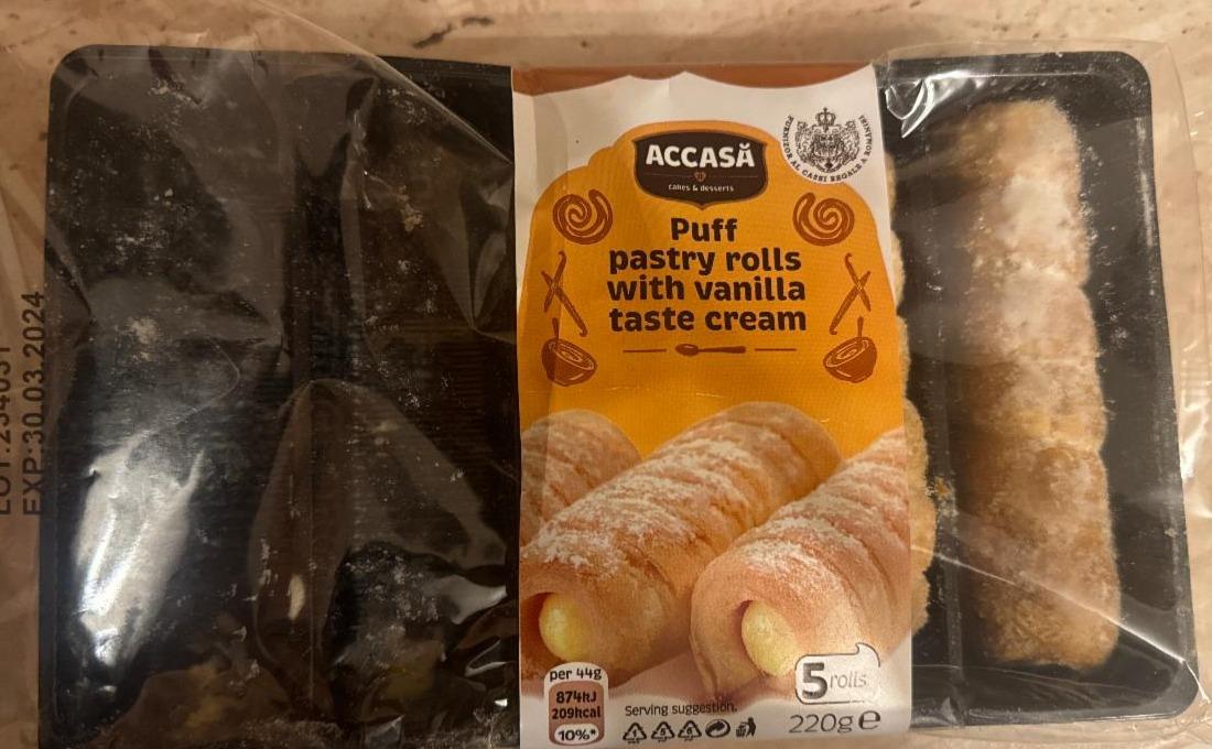 Fotografie - Puff pastry rolls with vanilla taste cream Accasa