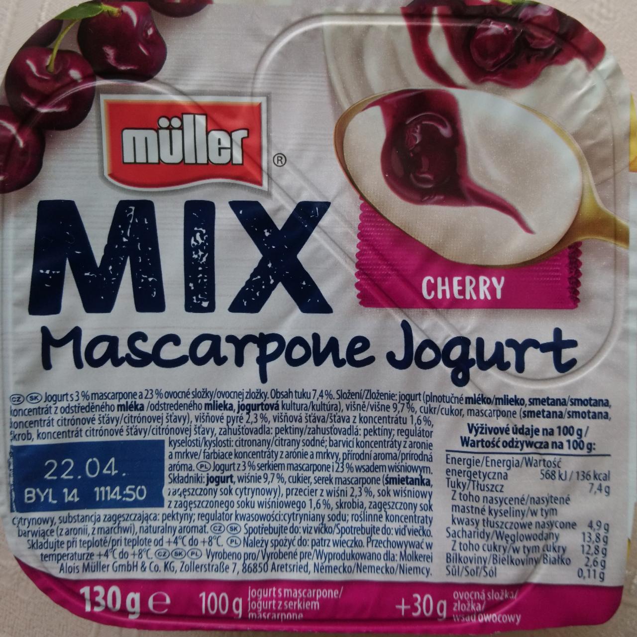 Fotografie - Mix Mascarpone Jogurt Cherry Müller