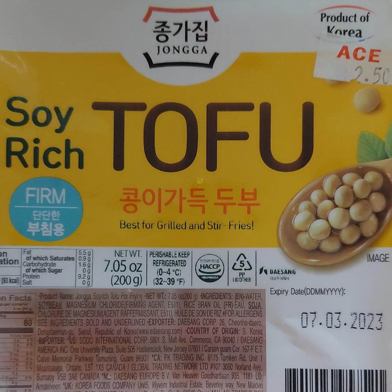 Fotografie - Soy rich tofu firm