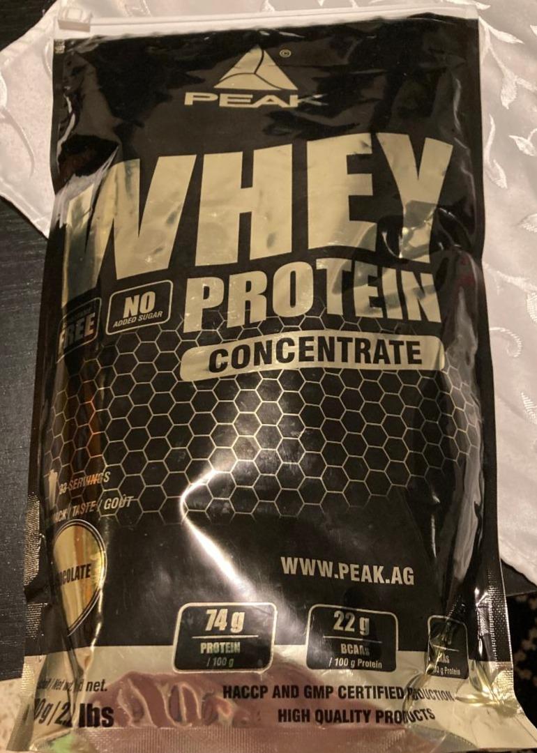 Fotografie - peak whey protein concentrate chocolate