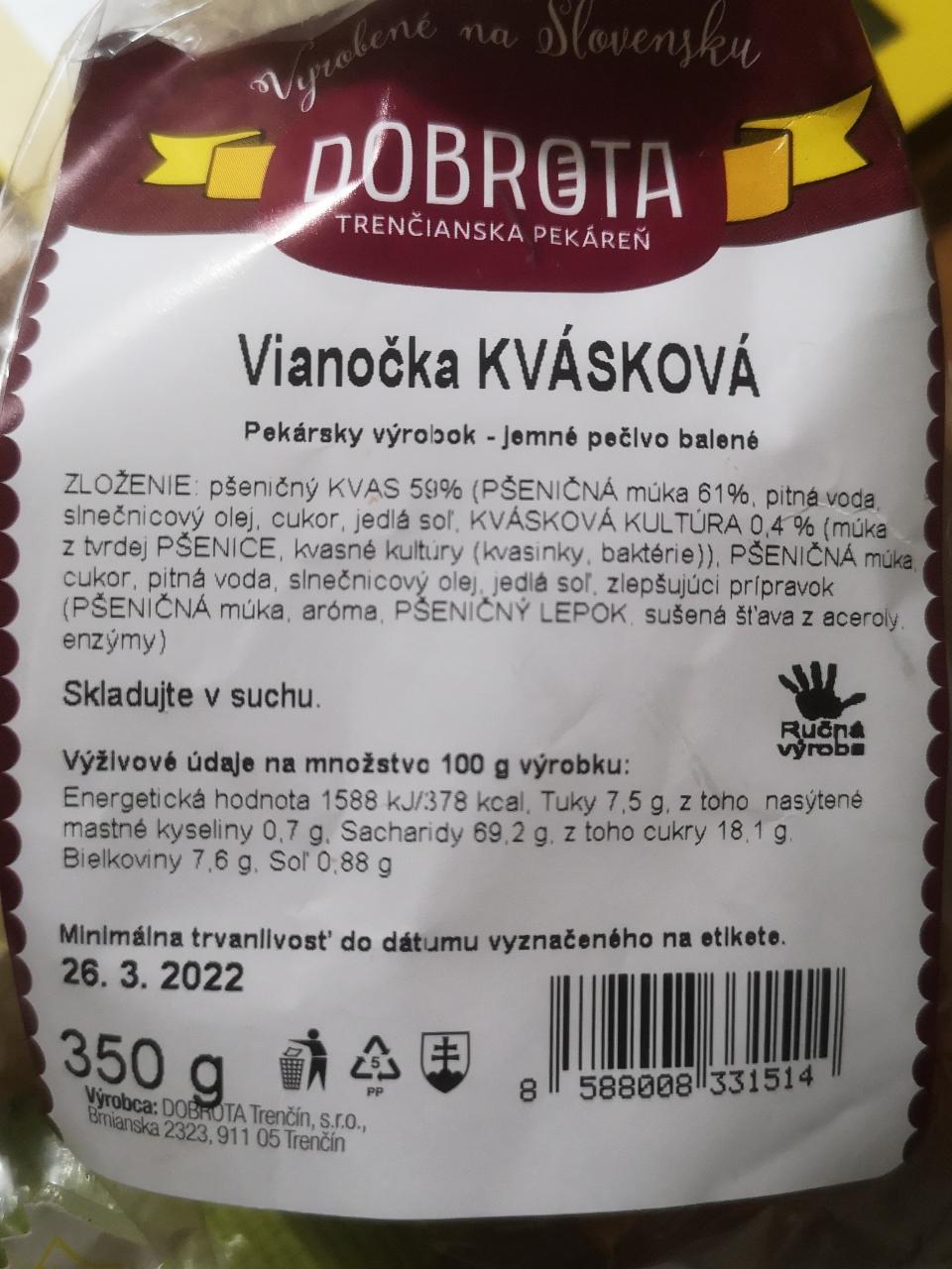 Fotografie - Vianočka KVÁSKOVÁ Dobrota Trenčianska pekáreň