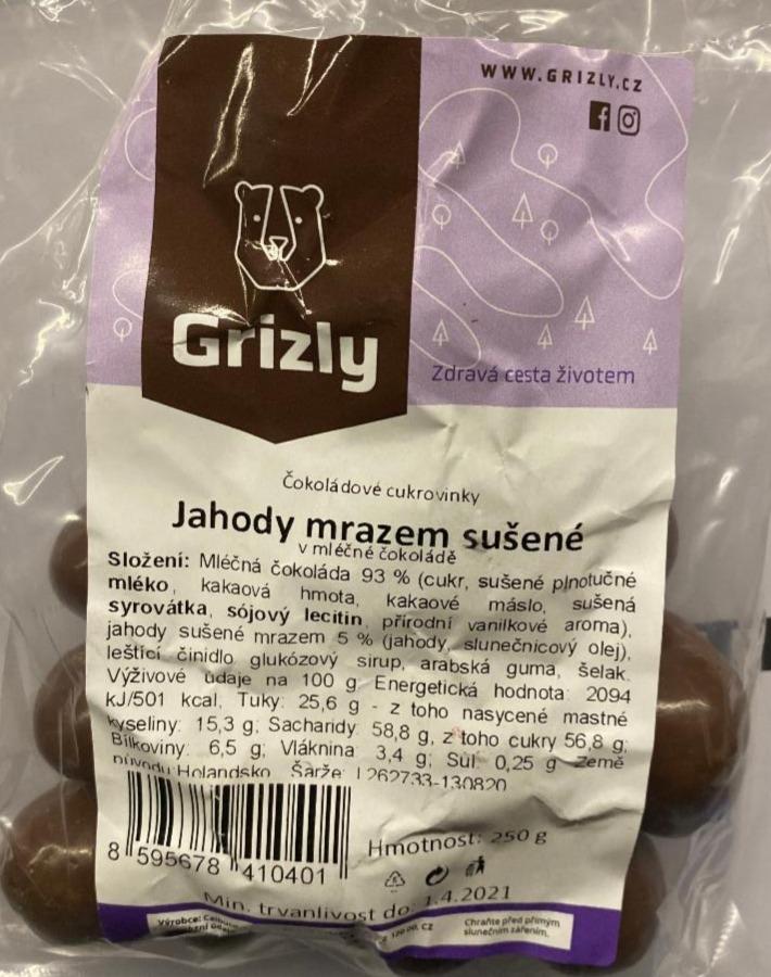 Fotografie - Grizly Jahody mrazem sušené v mliečnej čokoláde