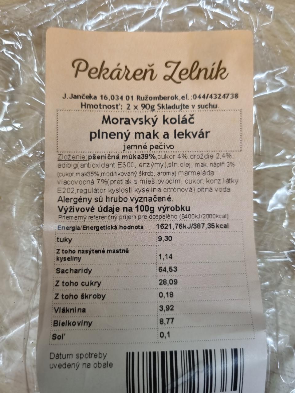Fotografie - Moravský koláč plnený mak a lekvár Pekáreň Zelník