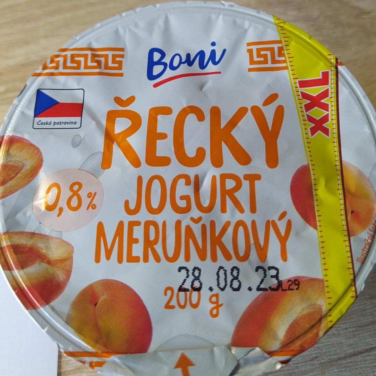 Fotografie - Řecký jogurt meruňkový 0,8% Boni