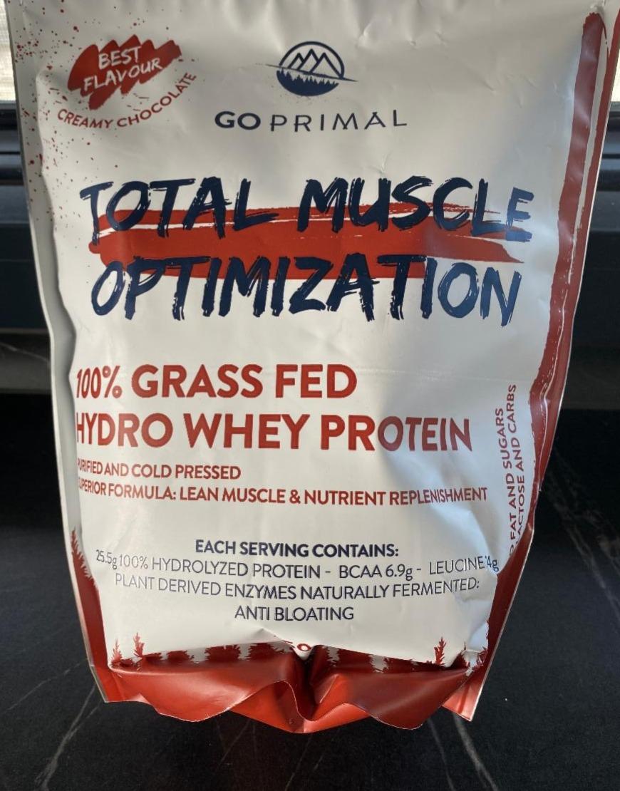 Fotografie - Total Muscle Optimization 100% Grass Fed Hydro Whey Protein Creamy chocolate Go Primal
