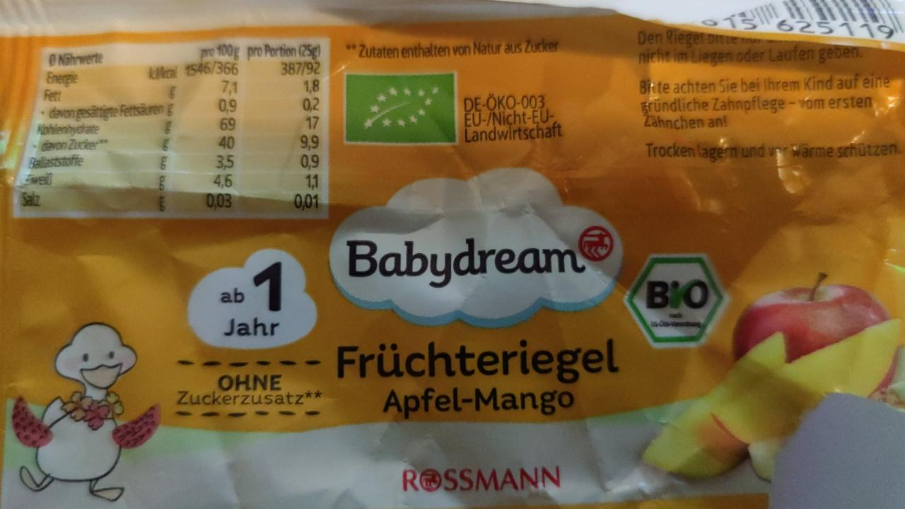 Fotografie - Früchteriegel Apfel Mango Babydream
