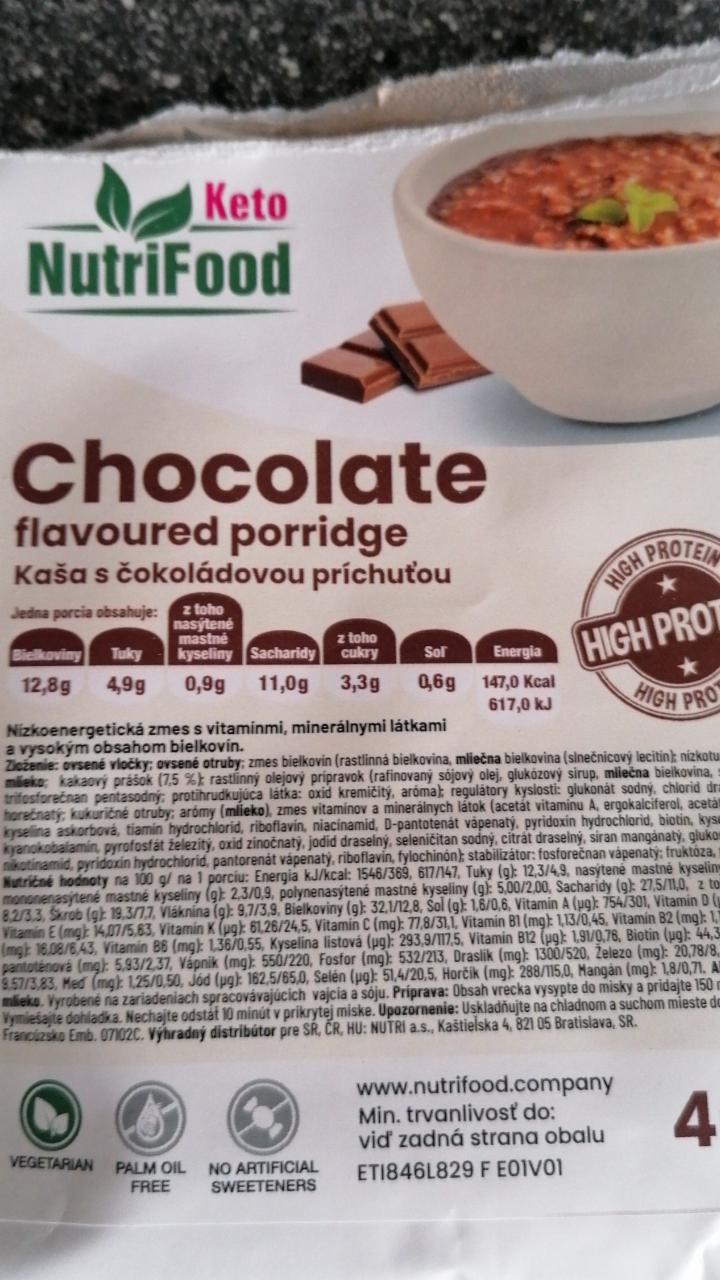 Fotografie - Chocolate flavoured porridge keto nutrifood