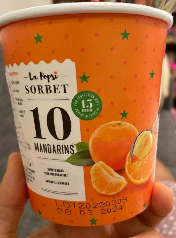 Fotografie - La Popsi sorbet 10 mandarins