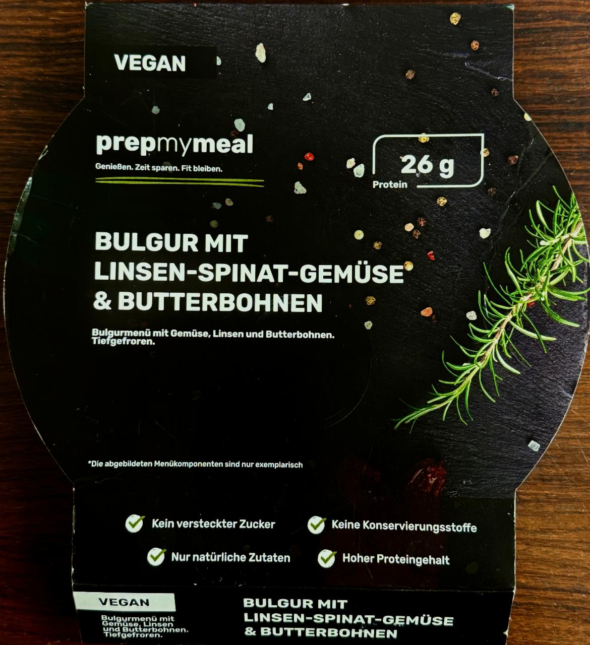Fotografie - Bulgur mit Linsen-Spinat-Gemüse & Butterbohnen PrepMyMeal