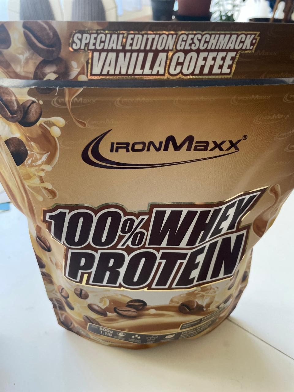 Fotografie - 100% Whey Protein Vanilla Coffee IronMaxx