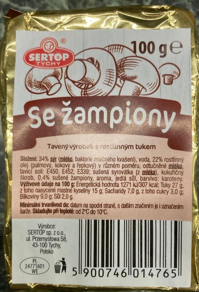 Fotografie - Tavený sýr se žampiony Sertop