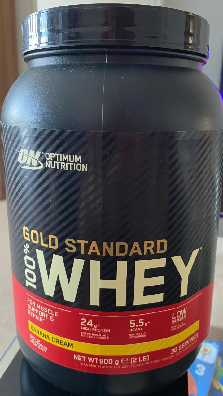 Fotografie - Protein Gold Standard 100% Whey Banana Cream Optimum Nutrition