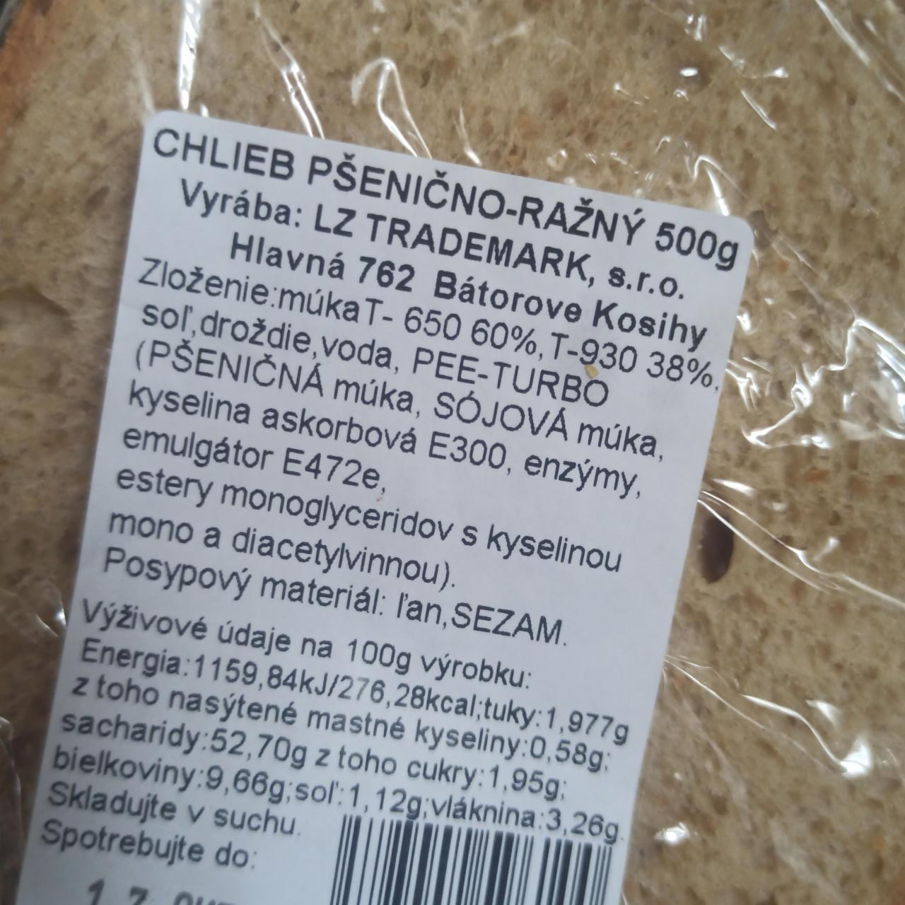 Fotografie - Chlieb pšenično-ražný LZ Trademark