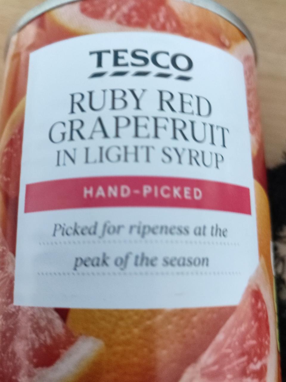 Fotografie - Ruby red grapefruit in light syrup Tesco