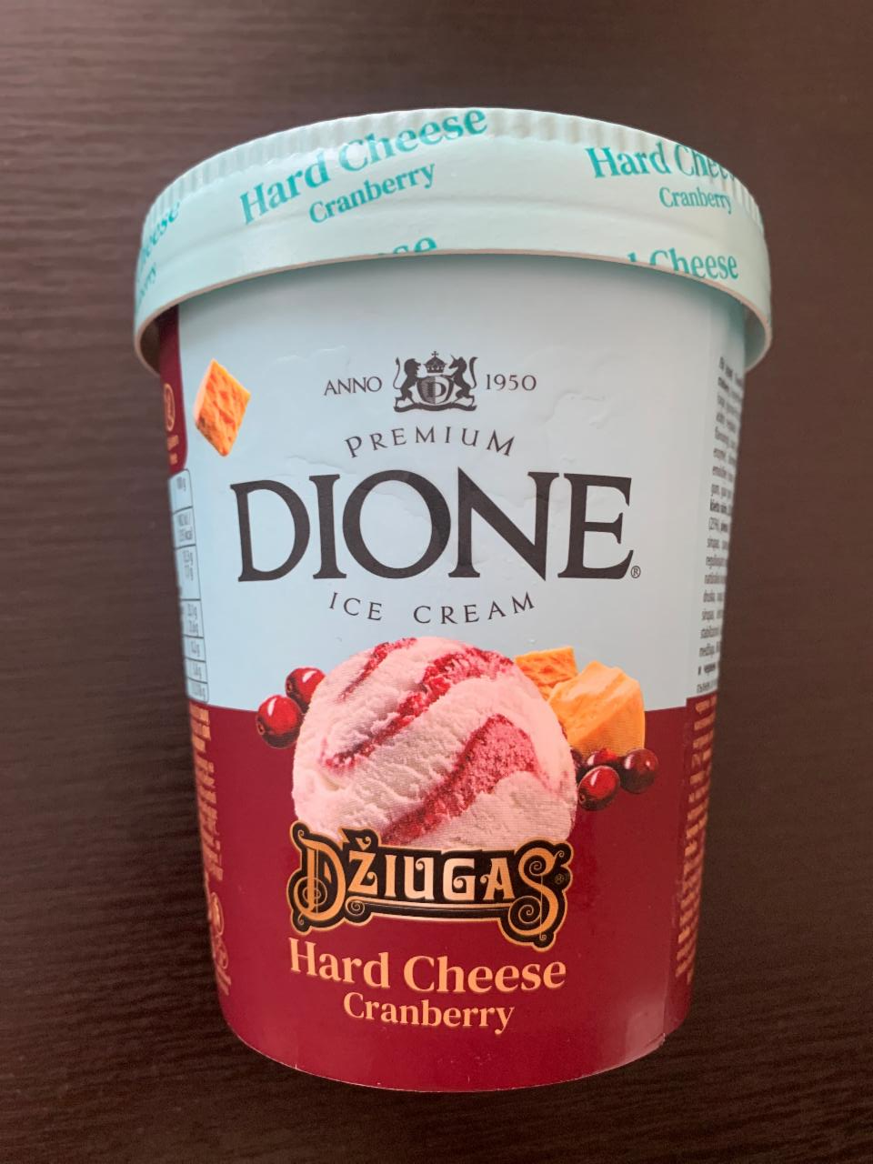Fotografie - Ice Cream Džiugas Hard Cheese Cranberry Dione