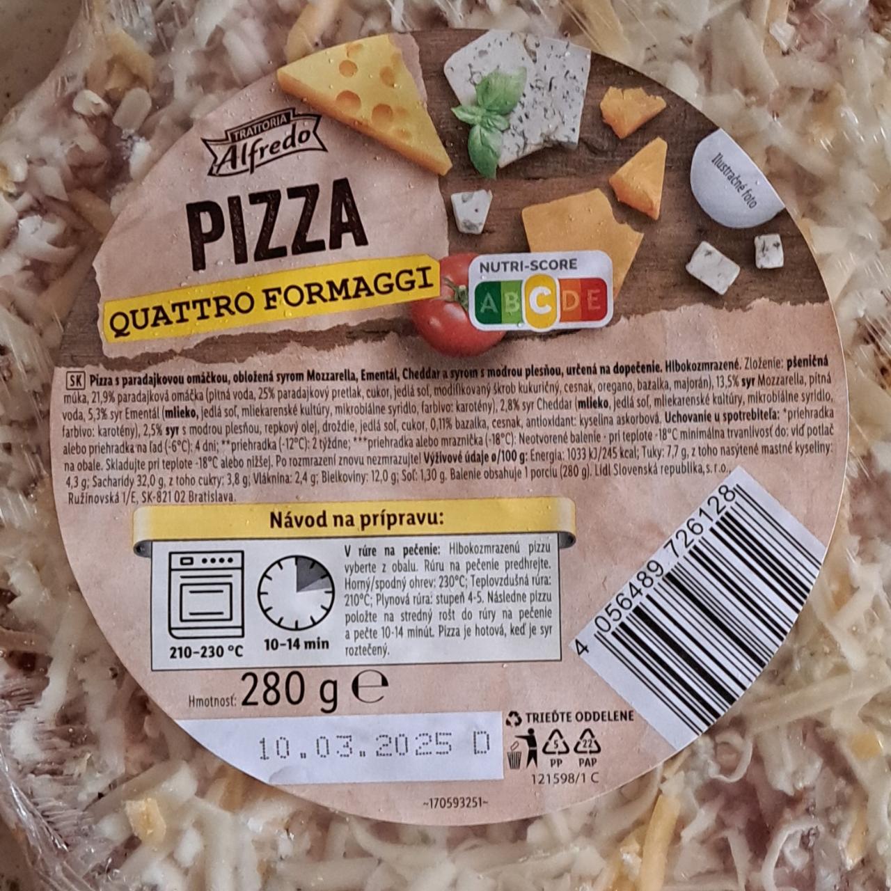 Fotografie - Pizza Quattro Formaggi Trattoria Alfredo