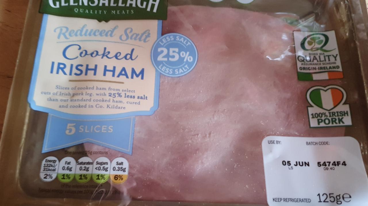 Fotografie - cooked irish ham reduced salt