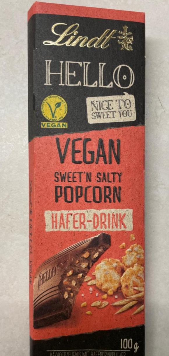 Fotografie - Hello Vegan Sweet'n Salty Popcorn Hafer-Drink Lindt
