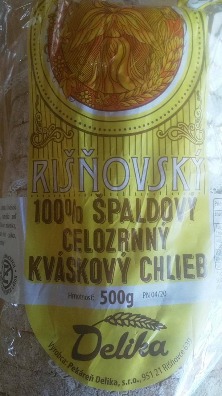 Fotografie - Rišňovský 100% špaldový celozrnný kváskový chlieb Delika