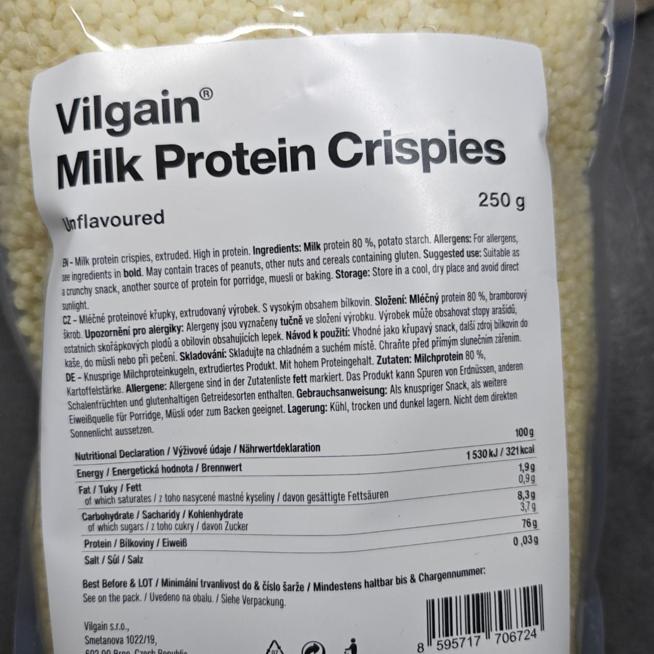 Fotografie - Vilgain Crispies 76% Protein from Milk