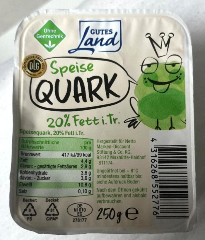 Fotografie - Speise Quark 20% Fett Gutes Land