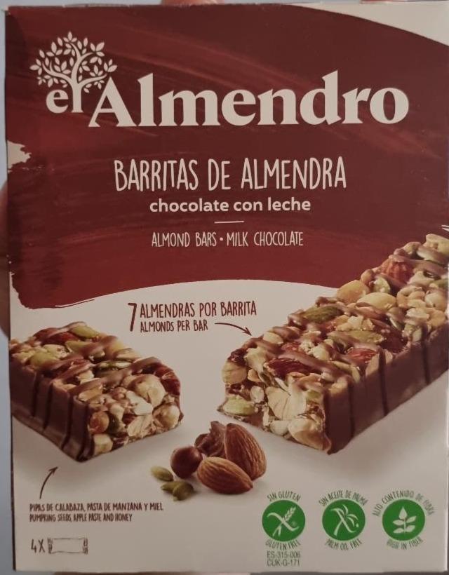Fotografie - Almendro Almond bar Milk chocolate