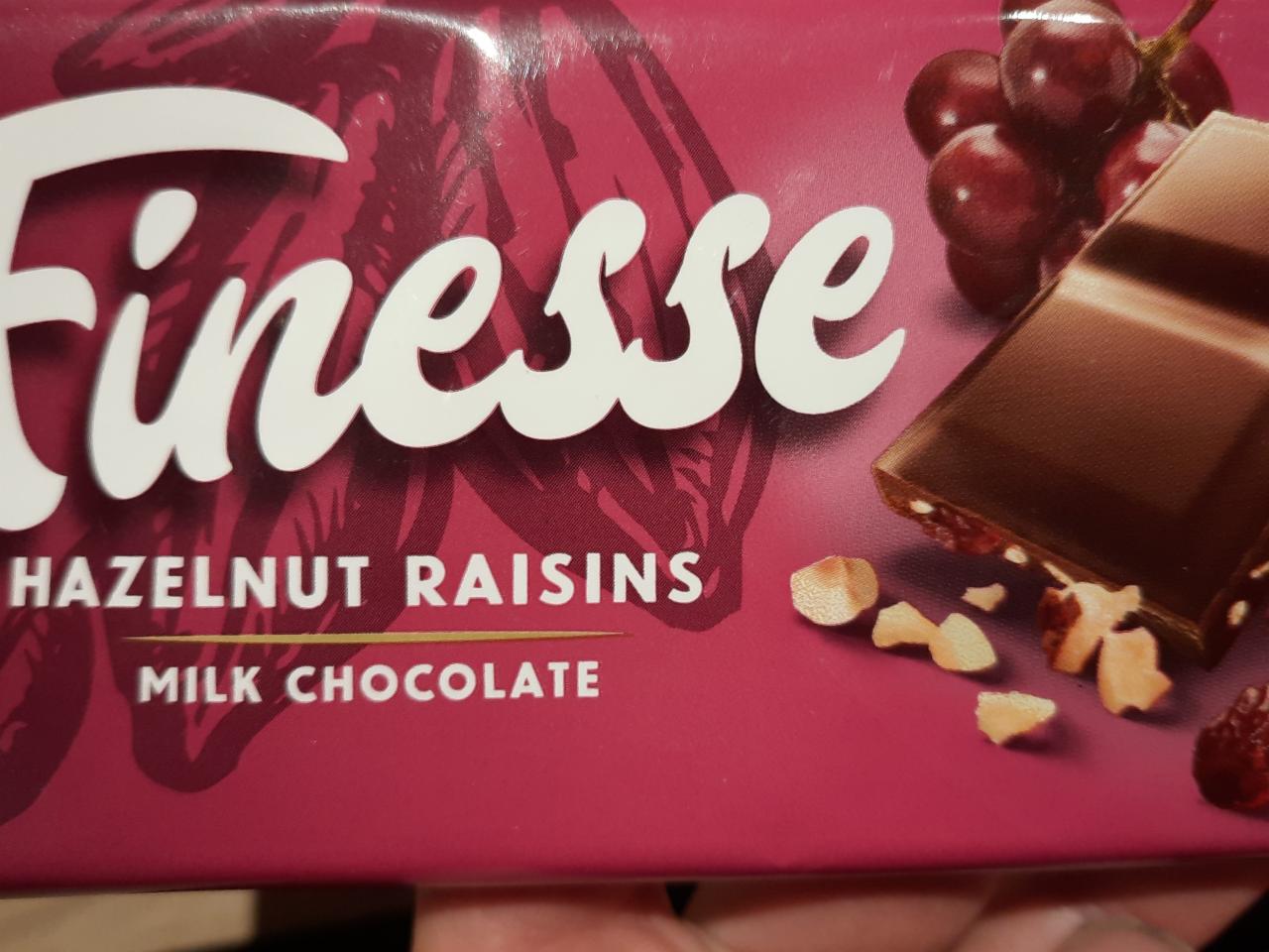 Fotografie - finesse hazelnut raisins milk chocolate