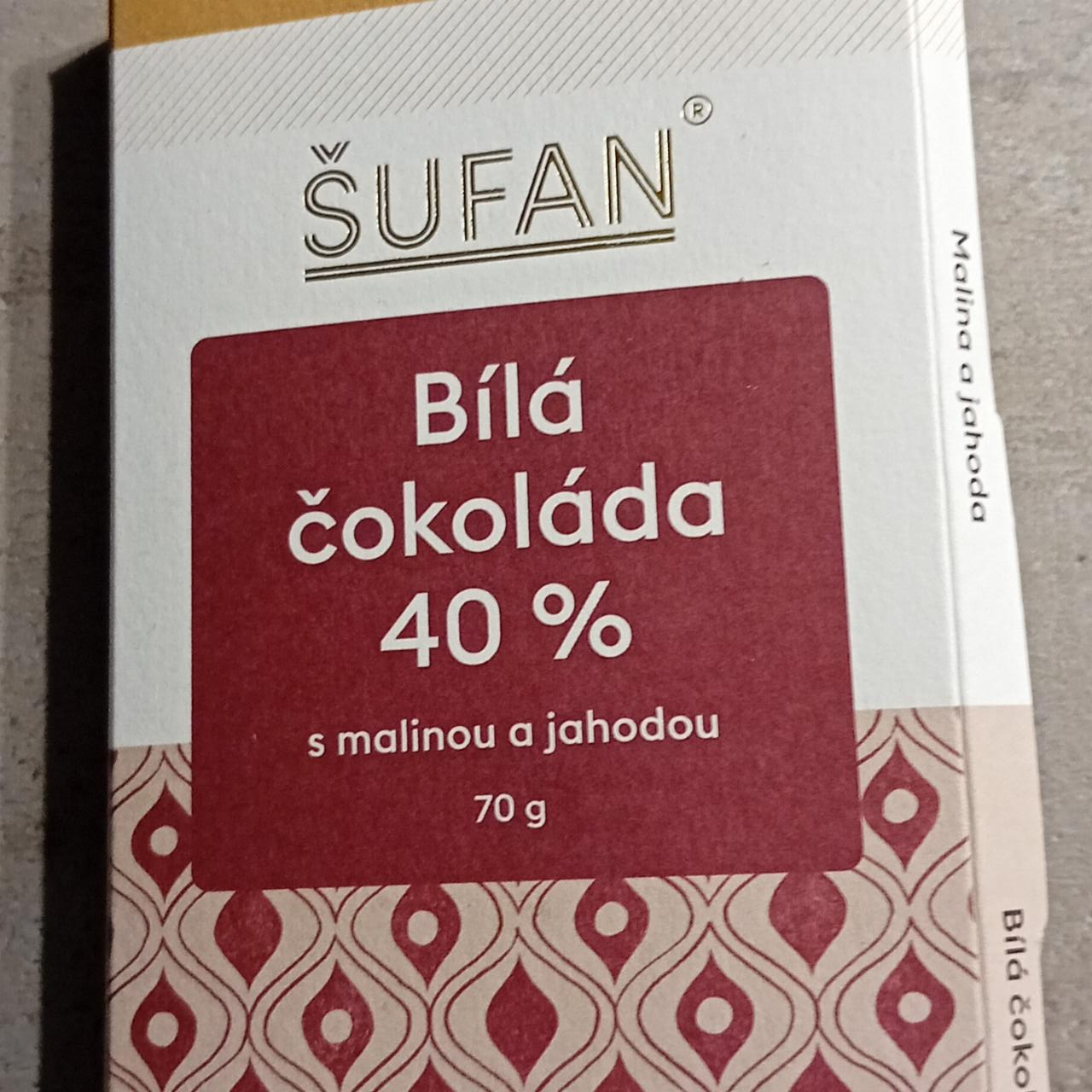 Fotografie - Bílá čokoláda 40% s malinou a jahodou Šufan