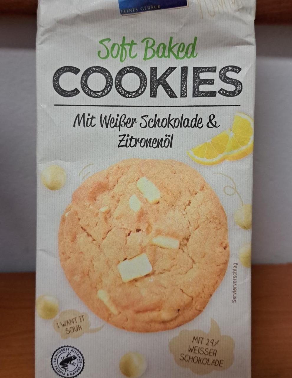 Fotografie - Soft Baked Cookies mit weisser schokolade & zitronenol Biscoteria