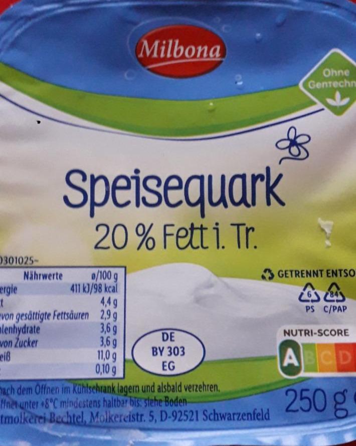 Fotografie - Speisequark 20% Fett Milbona