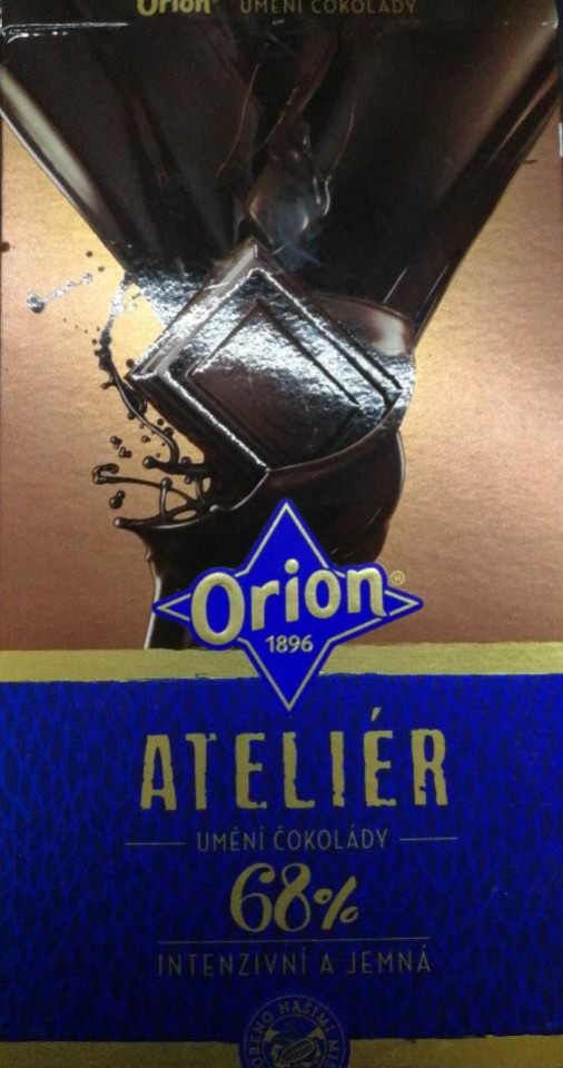 Fotografie - čokoláda horká 68 % Orion Ateliér Majstrovská edícia Intenzívna a jemná